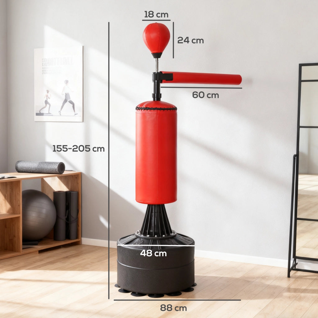 Sacco da Boxe ¨C Minimal ¨C Rosso e Nero, 88x48x155-205 cm