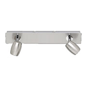 BARRA 2 FARETTI MICHAEL GU10 ACCIAIO SATINATO- 1,0 pz