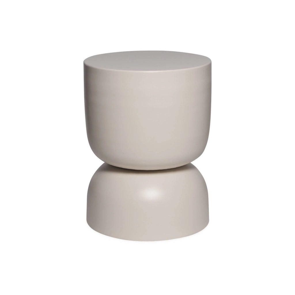 Tavolino, lato divano, comodino metallo, 42cm, crema