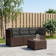 Divano da giardino 3 posti con cuscini in look rattan PP 3443839