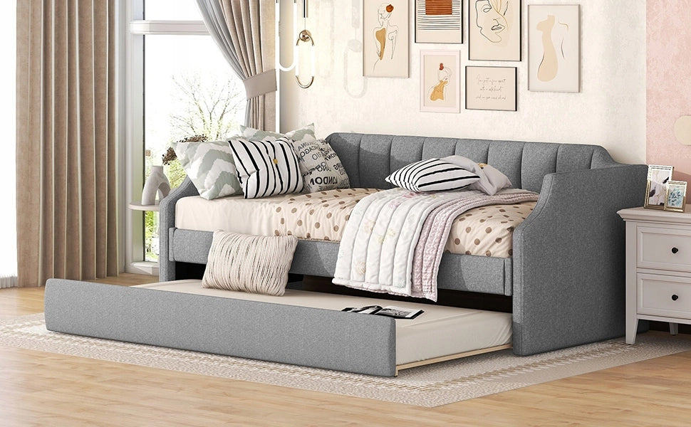 Letto imbottito singolo - Xylo - 90x200 - Grigio
