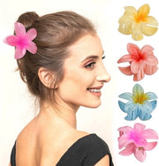 Accessori per capelli 4 pezzi - Fiori di Hawaii - Spille per capelli in acrilico - Clip per capelli antiscivolo - Accessori per styling capelli - Sostenibili e flessibili - Clip per capelli