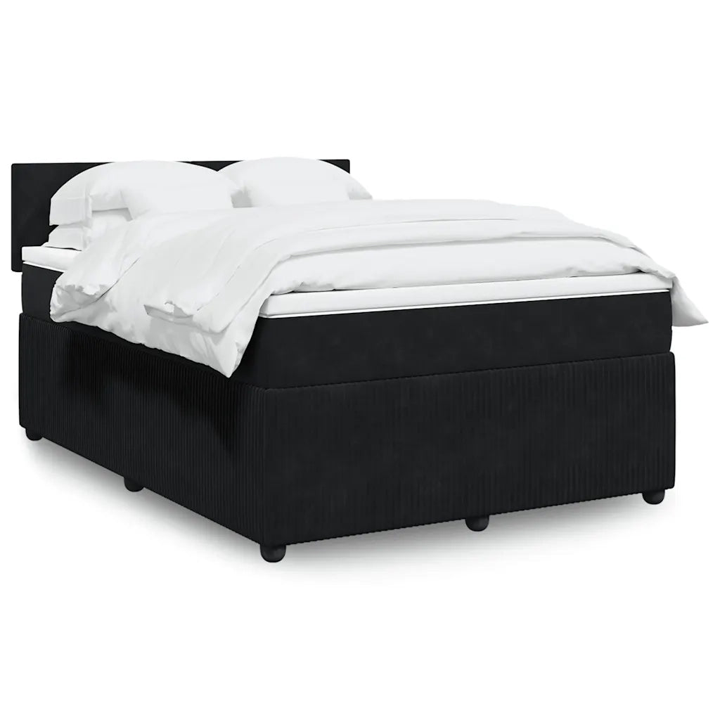 Giroletto a Molle con Materasso Nero 140x190 cm in Velluto 3290030
