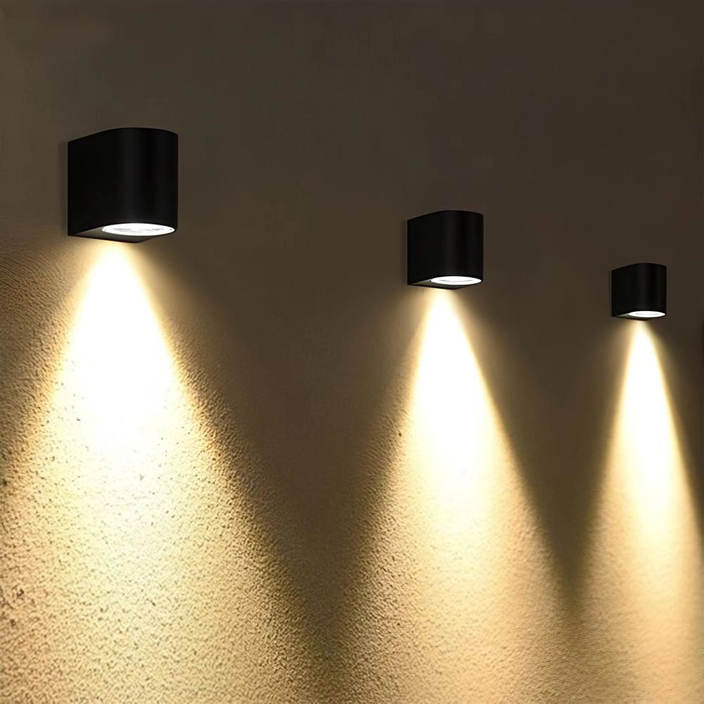 Applique esterna da parete nera LED 3W alluminio IP54