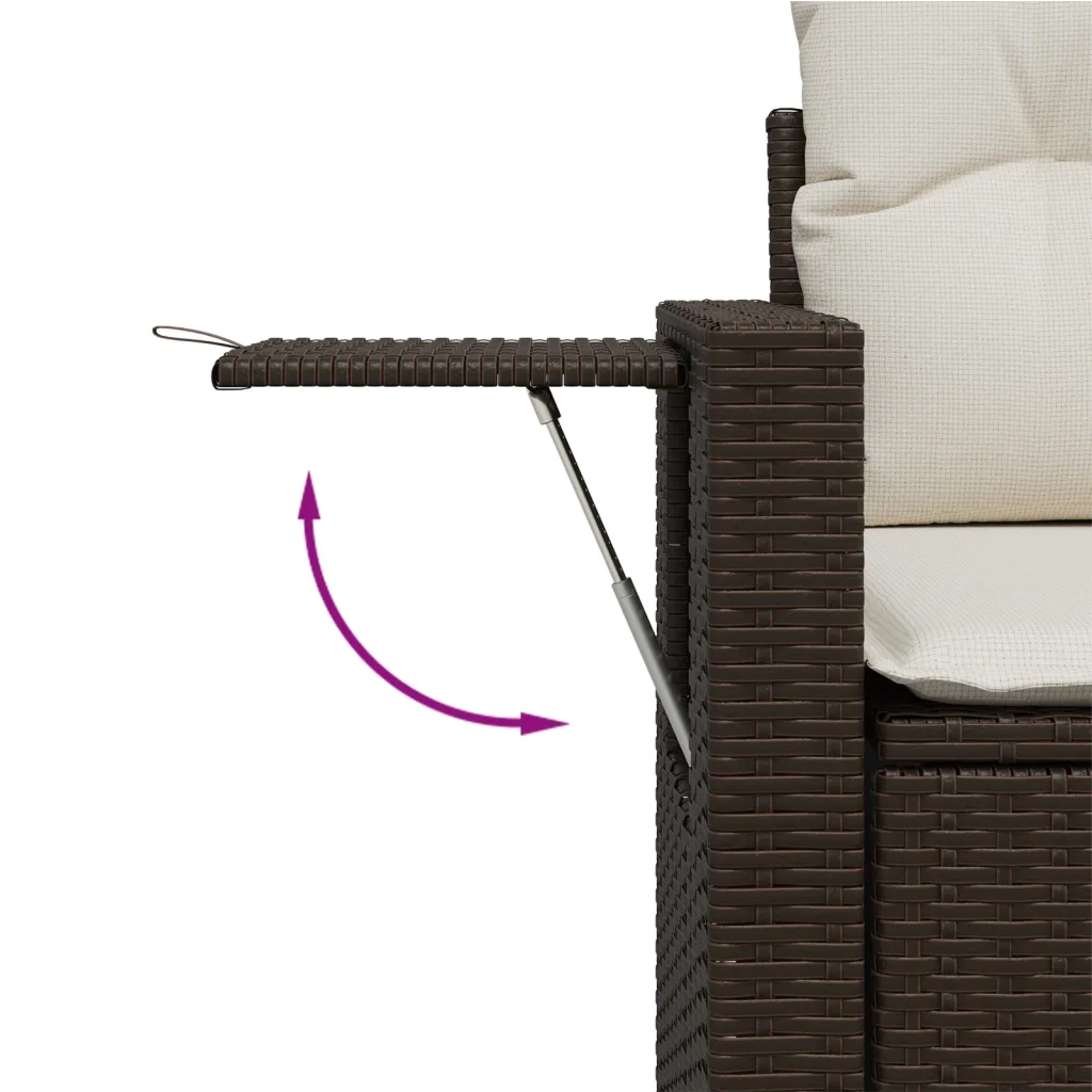 Set Divani da Giardino 7 pz con Cuscini Marrone in Polyrattan 3268053