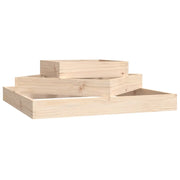 Fioriera da giardino a 3 livelli dal design rustico 83 x 83 x 27 cm realizzata in legno di pino naturale 02_0048485