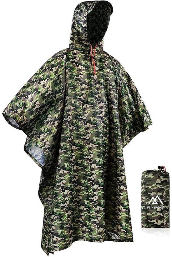 ONF3 - Poncho multifunzionale impermeabile - 3-in-1 poncho da pioggia - Respira e riutilizzabile - Unisex - Per attività all'aperto - Ideale per campeggiatori