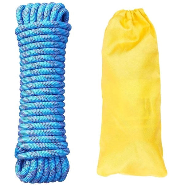 Cavo di corda statico in nylon 10 mm - 20 m - per arrampicata/escursionismo - resistente allo sforzo/saldamente impermeabile - leggero/ riflettente - resistenza massima 20 kN - corda