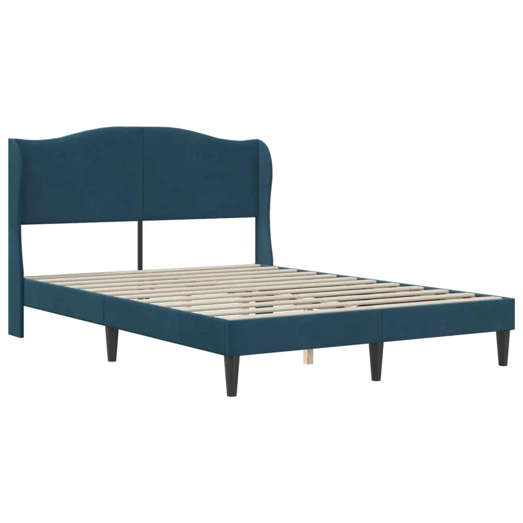 Letto matrimoniale | Letto per adulti | Struttura del letto con testiera 2 pcs Blu 120 x 190 cm Velluto