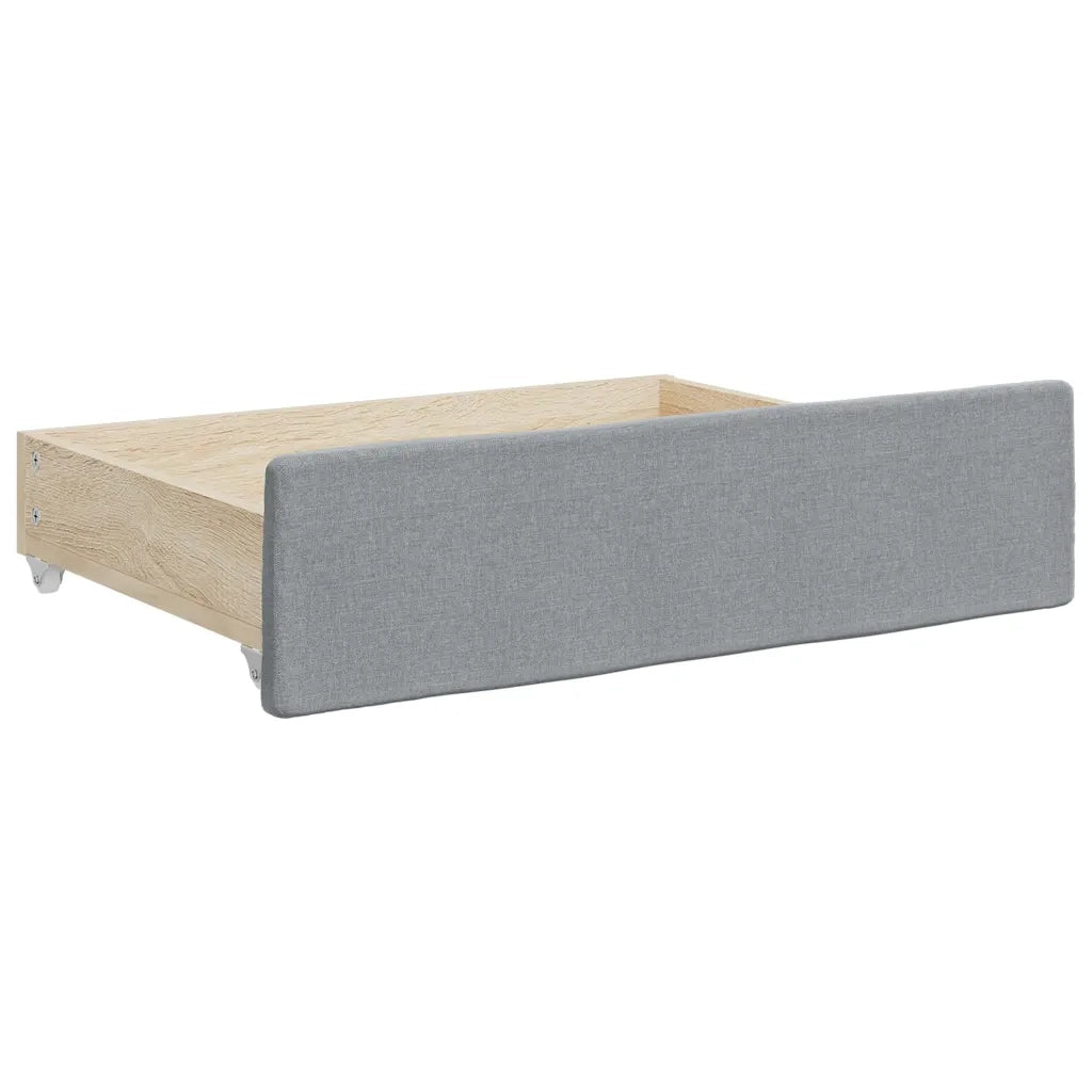 Divano Letto Estraibile Cassetti Grigio Chiaro 100x190 Tessuto 3196657