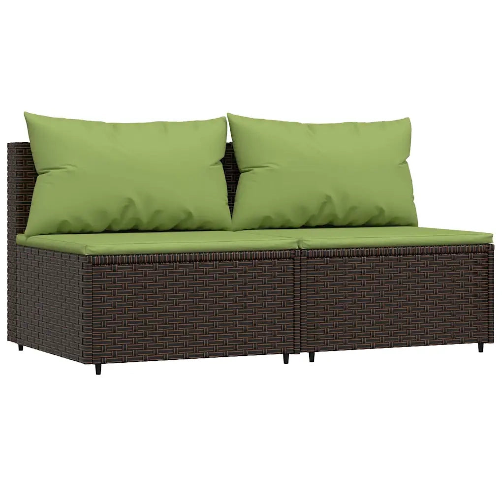 Set Mobili da Giardino 3 pz con Cuscini in Polyrattan Marrone 319835