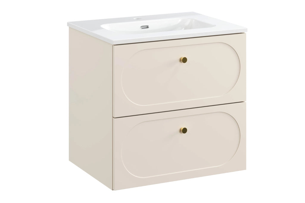 Set mobili bagno 60 cm con lavabo per mobile FLY Donna Sand 60 cm