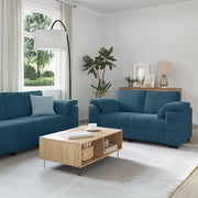 Set di Divani 3 pz con Cuscini Blu in Velluto 3324676