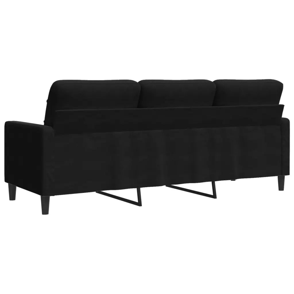 Divano | Divano da soggiorno | Sofa a 3 Posti Nero 180 cm in Velluto