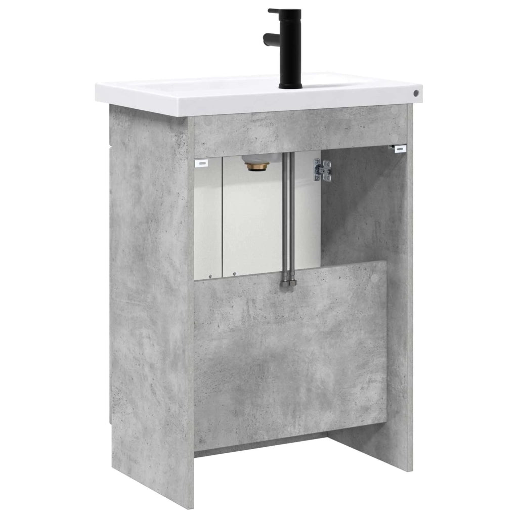 Set di mobili per il bagno Grigio Cemento 56 x 37,5 x 81 cm 3404187