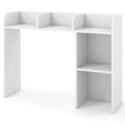 Libreria da scrivania con 4 ripiani e scomparto aperto, Scaffale a 3 livelli da tavolo multiuso Bianco