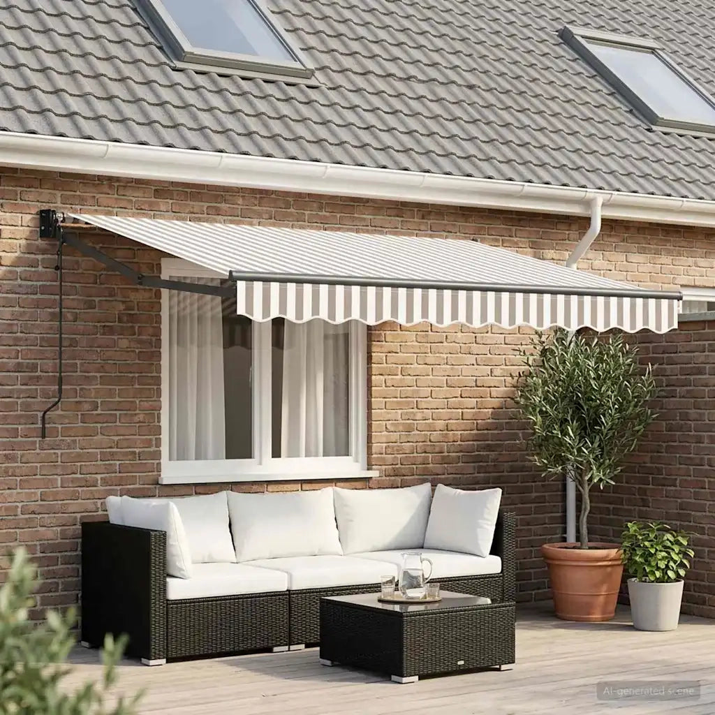 Tenda retrattile Grigio chiaro e bianco 3,5 x 2 m 3425697