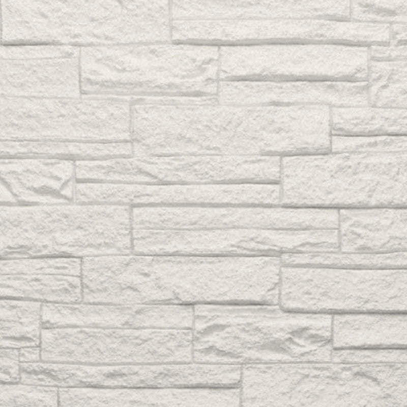 Pannello decorativo effetto pietra mattoni 3D set 12 pz 8,6 mt2 rivestimento murale in PU 120 x 60 x 2,5 Quarzite Bianco