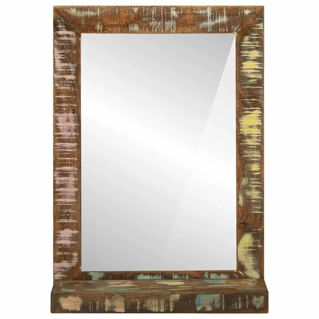 Specchio da Bagno | Specchio decorativo Marrone Legno Recuperato Massello