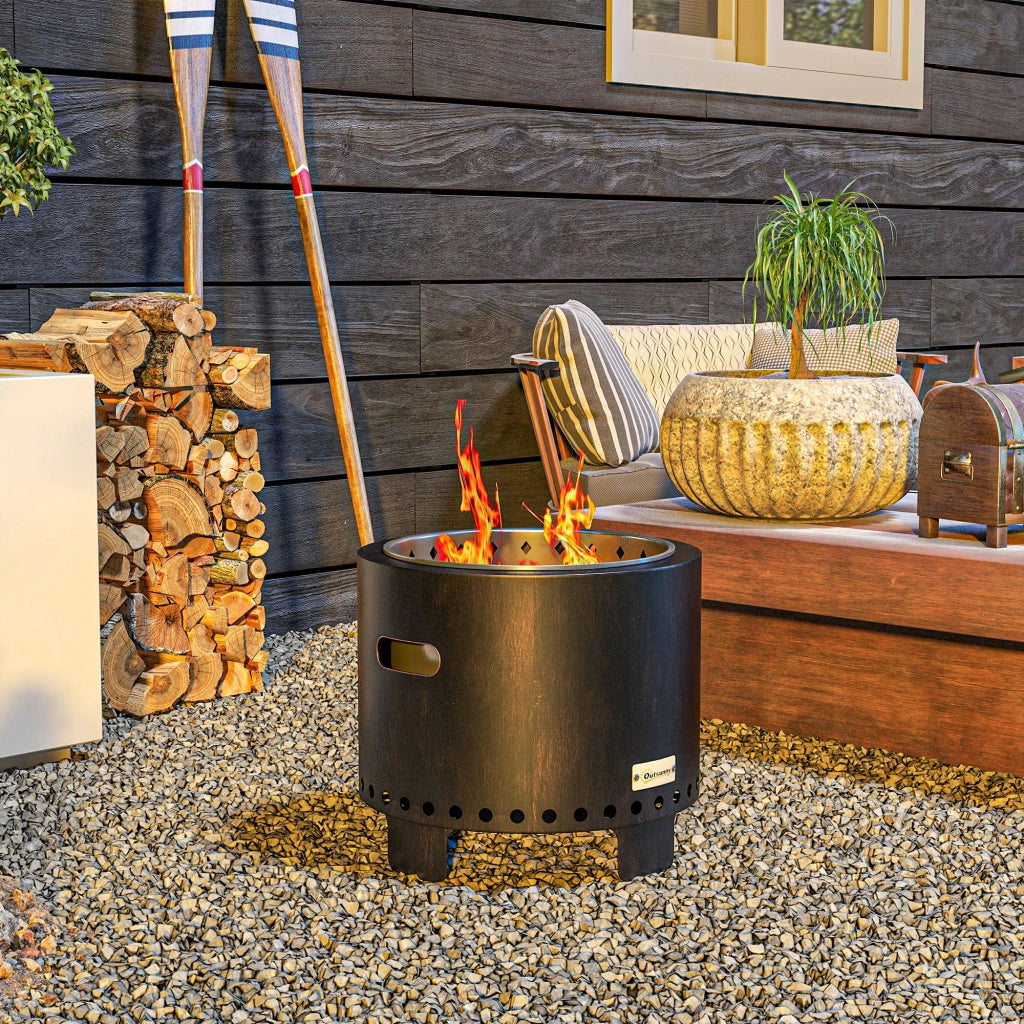 Braciere per esterno in metallo ¨C Minimal ¨C 45x45x42 cm nero bronzo