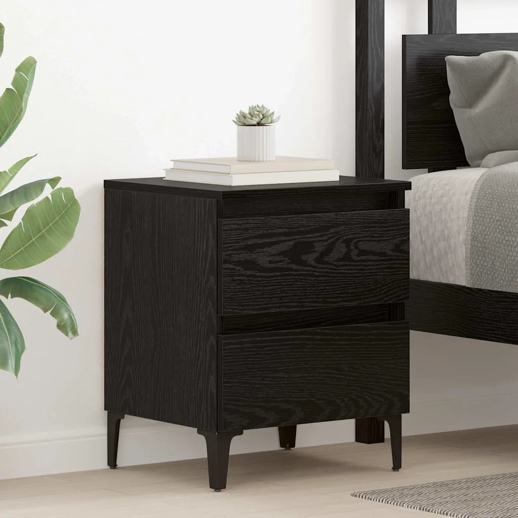 Set di 2 Comodini | Armadio da Notte | Mobiletto da notte Rovere nero 40 x 35 x 50 cm