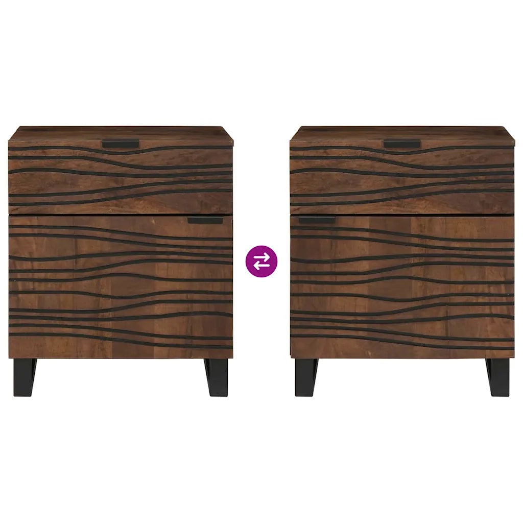 Armadio da Notte Noce 50 x 33 x 60 cm Legno massello di acacia 4018016