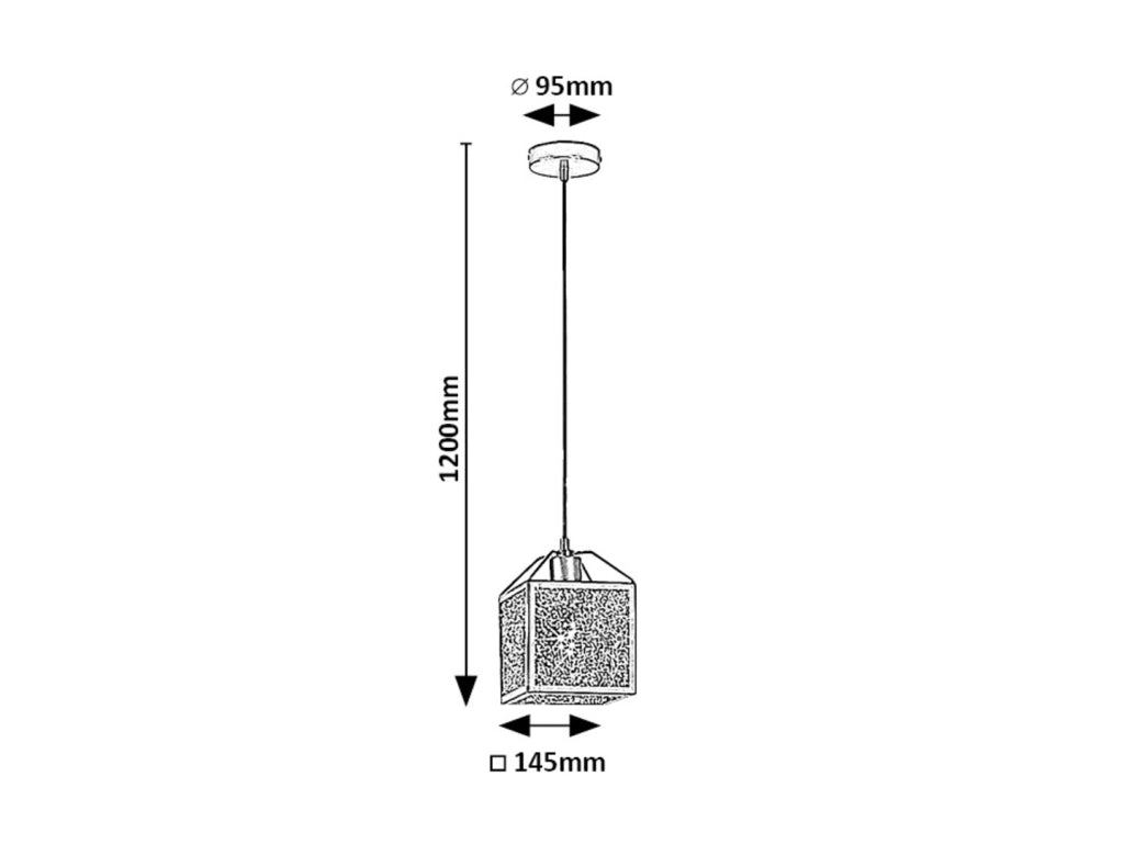 Lampada a sospensione moderna cubo nero E27 40W Rabalux