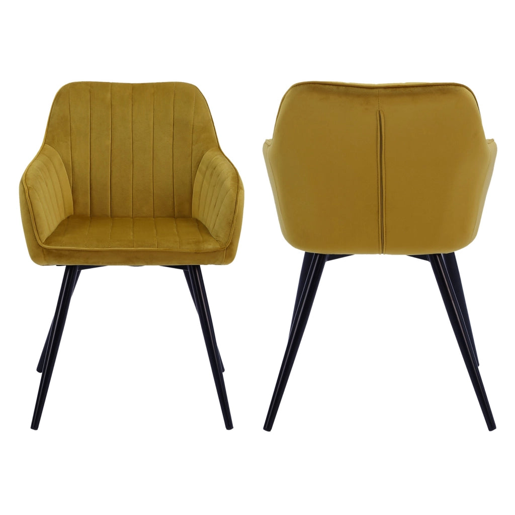Set di 2 sedie BERTILLE in velluto senape