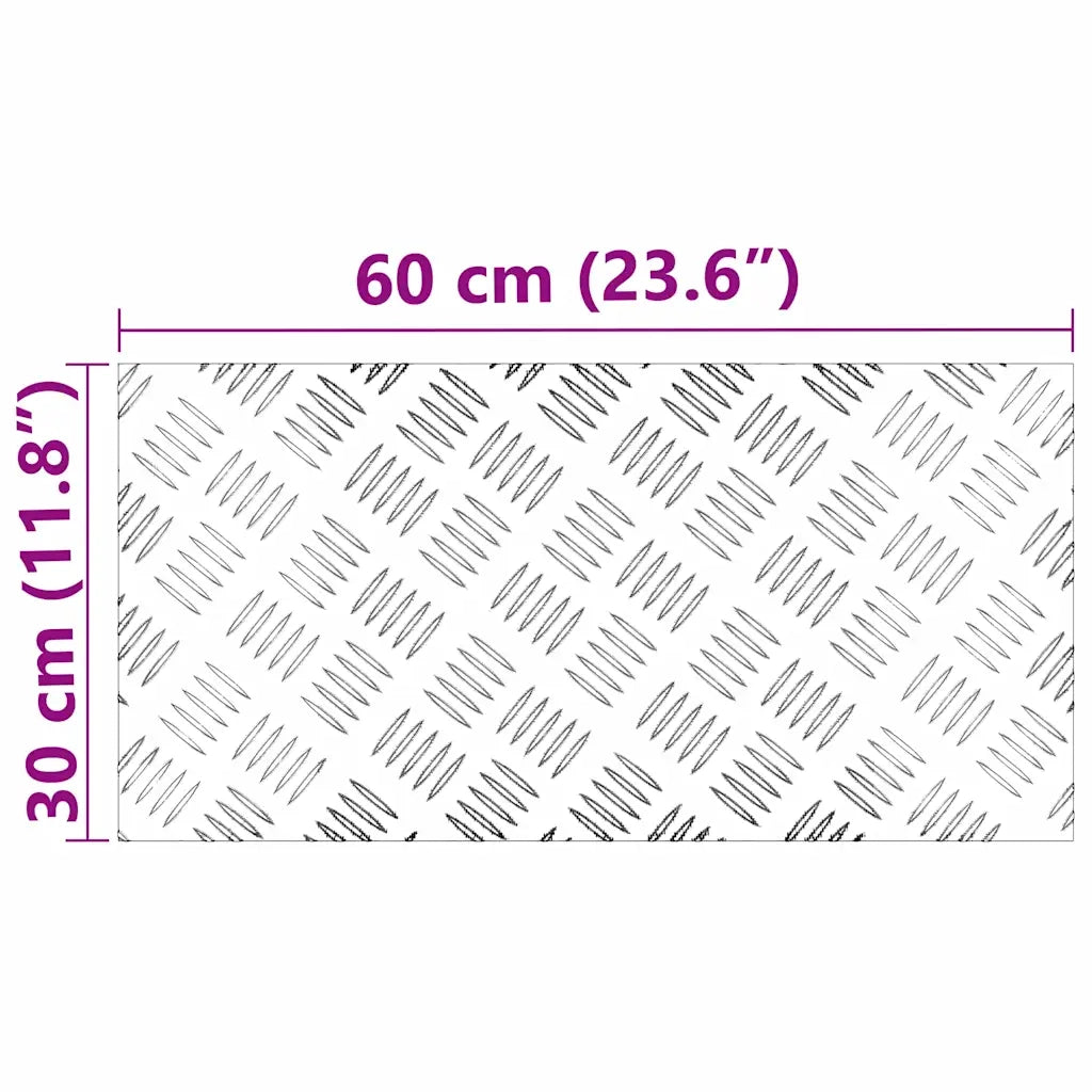 Gradini per Scale 2 pz | Tappetini per scale autoadesivi Argento 60 x 30 cm Alluminio