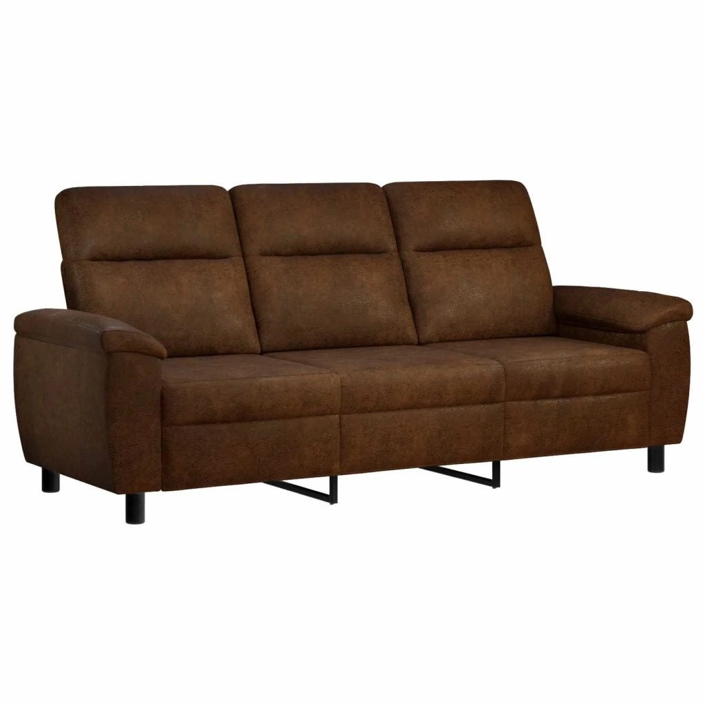 Set di divani 2 pcs Marrone Pelle Scamosciata Sintetica 3430639
