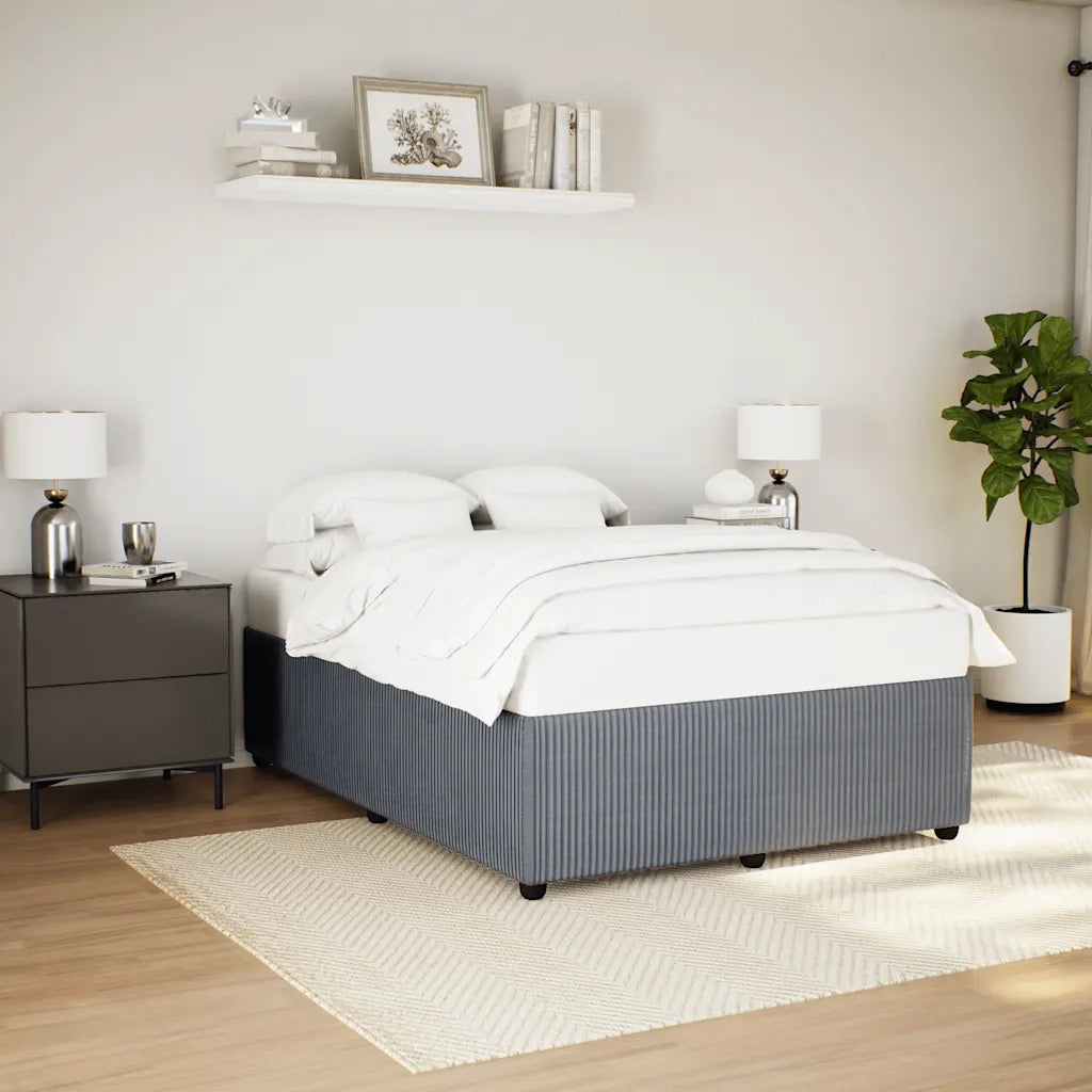 Letto matrimoniale | Letto per adulti | Giroletto senza Materasso Grigio Scuro 140x190 cm Velluto