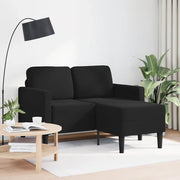 Divano | Divano da soggiorno | Sofa a 2 posti con chaise longue a L nero 125 cm in velluto