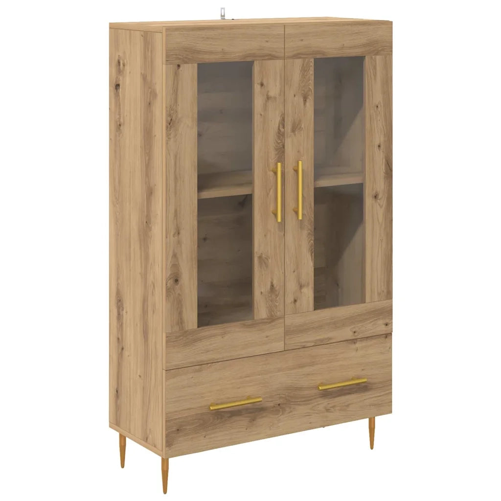Credenza con Cassetto-Buffet-Armadio da cucina Rovere artigianale 69,5 x 31 x 115 cm 796736