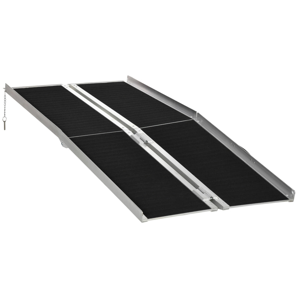 Rampa Pieghevole per Sedia a Rotelle ¨C Minimal ¨C Alluminio Antiscivolo 183x73.5 cm Nero