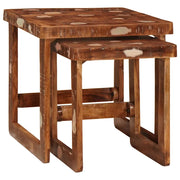Tavoli da annidamento 2 pcs Marrone Legno Recuperato Massello 4104558