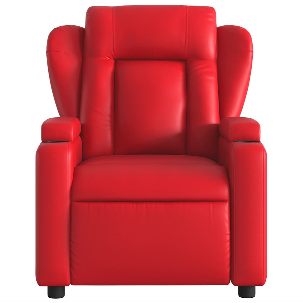 Poltrona Massaggiante Reclinabile Rossa in Similpelle 372439