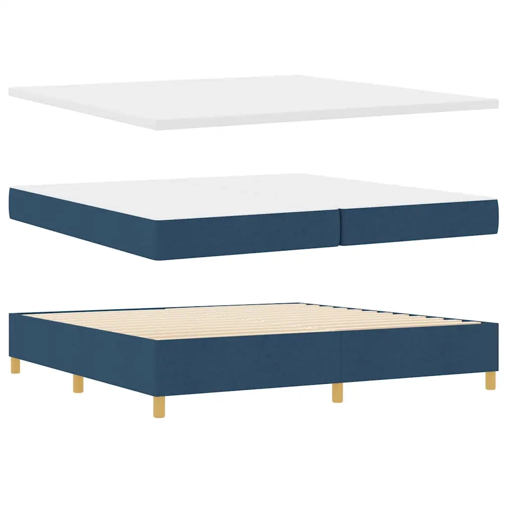 Letto a molle con materasso Blu 200 x 200 cm Tessuto 3340780