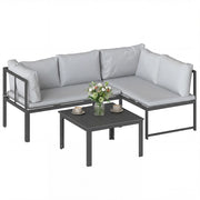 Set da giardino 2 divani 2 posti con cuscini e tavolino ¨C Minimal ¨C grigio