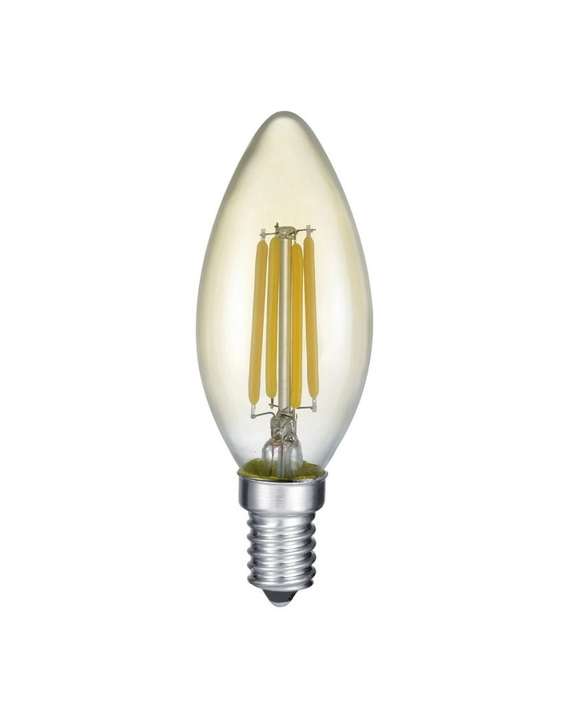 Lampadina LED candela ambra E14 4W 2700K dimmerabile Trio
