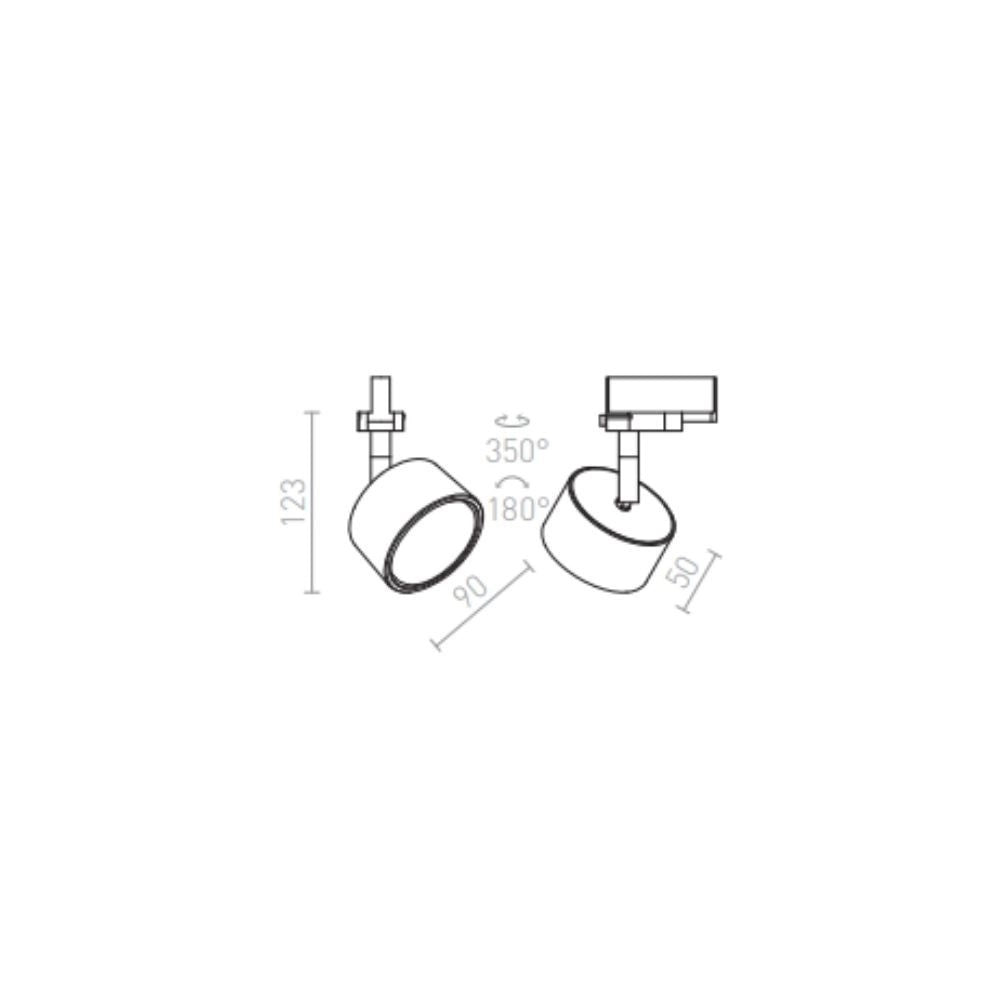 Faretto PIXIE per binario trifase Bianco cromo 230V LED GX53 7W
