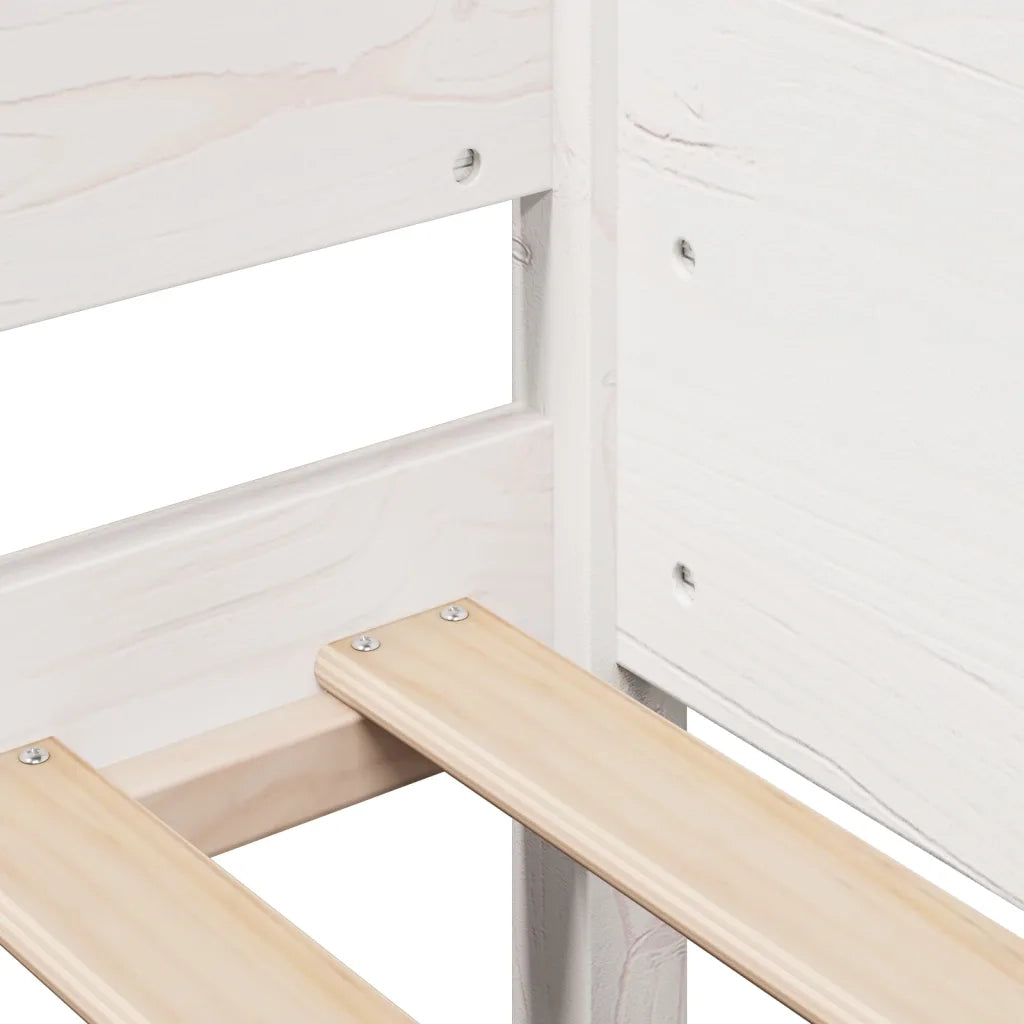 Letto senza Materasso-Struttura Letto Bianco 90x190 cm in Legno Massello Pino 938001
