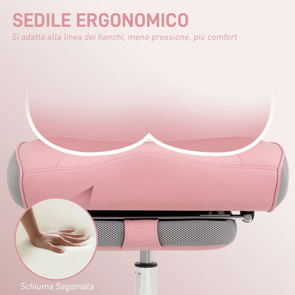 Sedia da Ufficio Ergonomica con Braccioli ¨C Zephmum ¨C Rosa