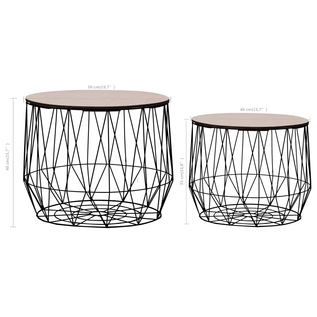 Tavolini da Salotto 2 pz Neri 287663