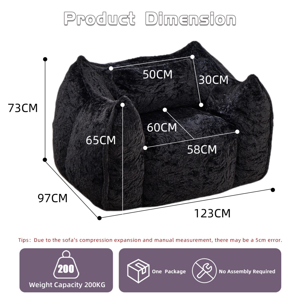 Poltrona sacco gigante con cuscino in similpelle ¨C Xylo ¨C Nero