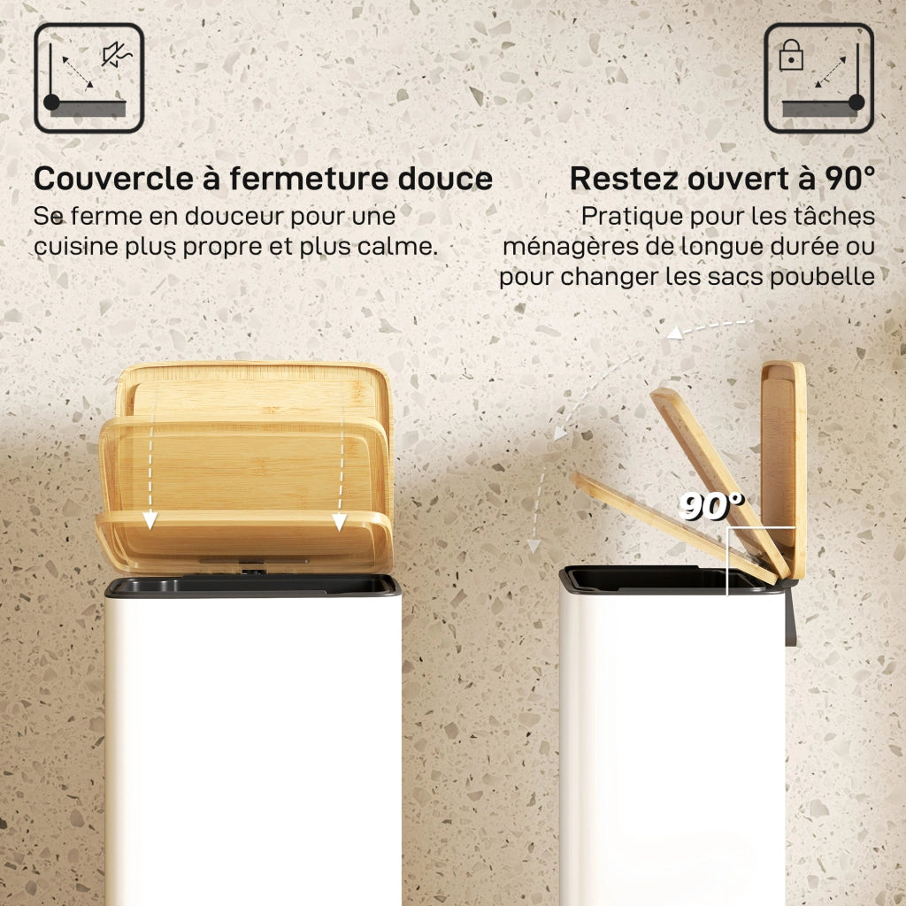 Cestino per Rifiuti 20L con Pedale ¨C Xylo ¨C Bianco