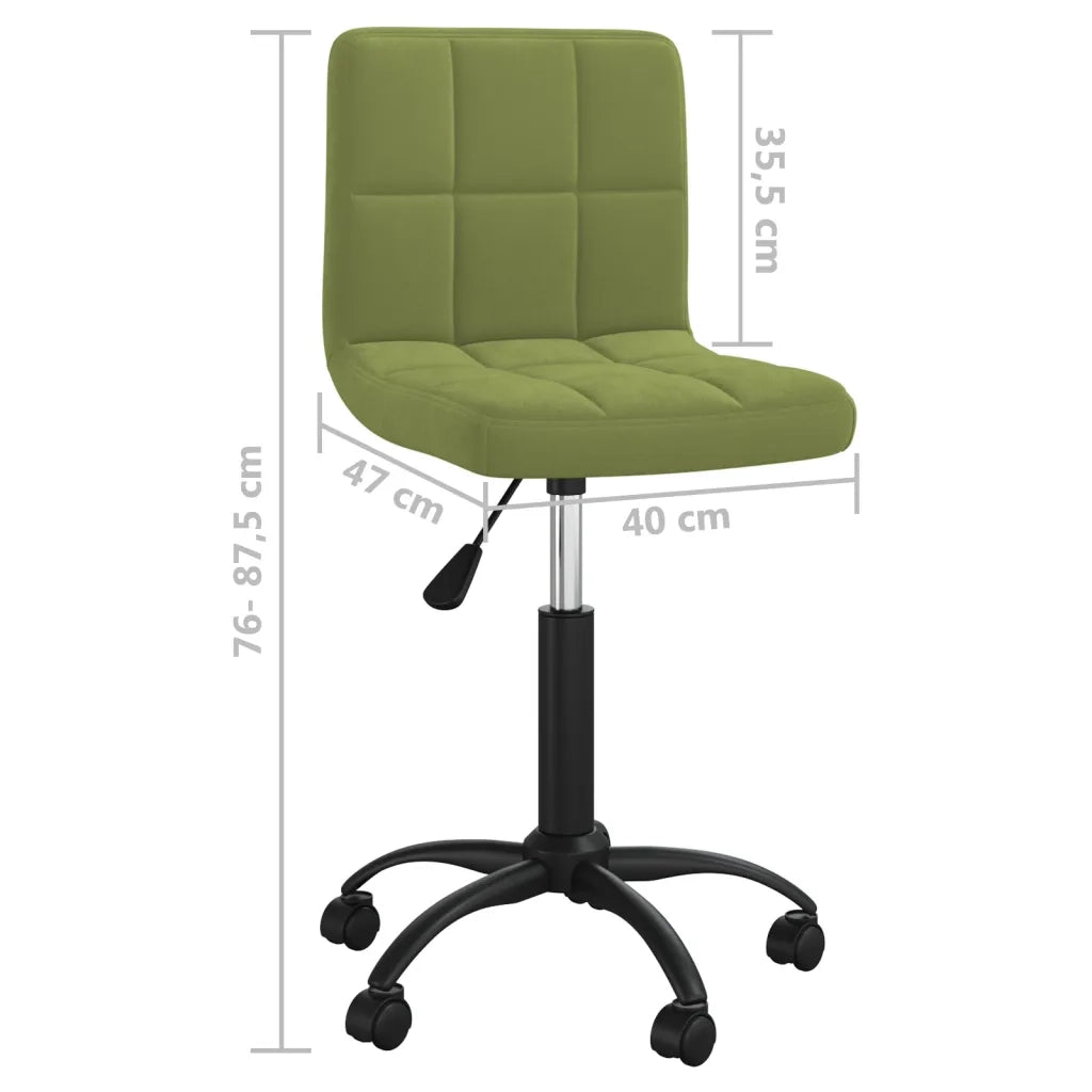 Sedia da Pranzo Girevole Verde Chiaro in Velluto 3087598