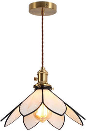 Lampada da Terra Tiffany Minimalista - Beige Crème - 12 Pollici