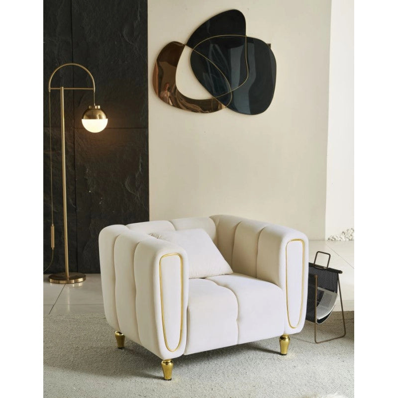Poltrona Alma Crema Con Cuscino cm 97x81x71