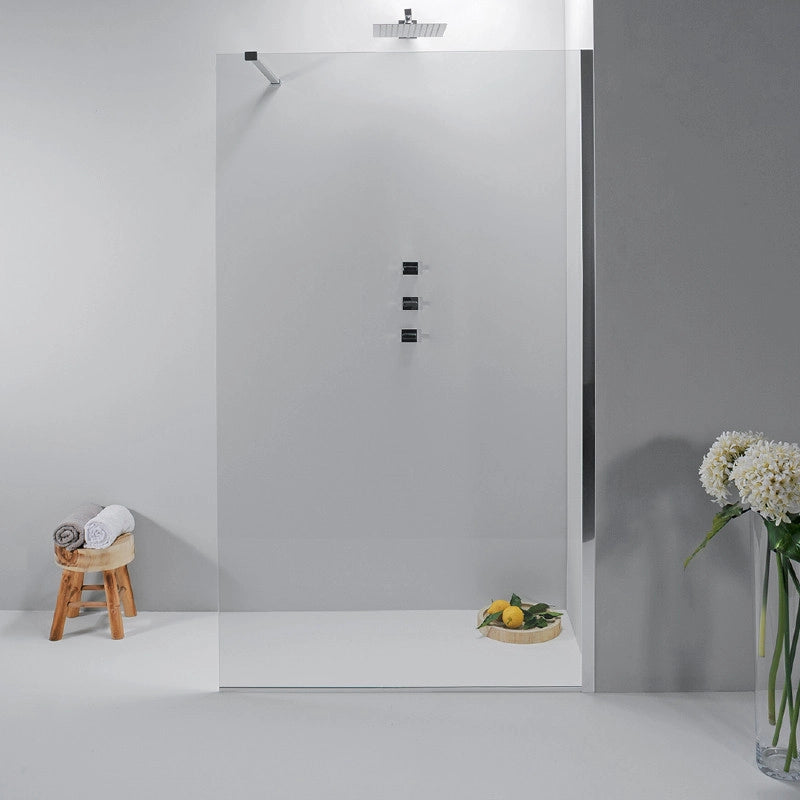 Box Doccia Walk In  130 Cm in Cristallo Trasparente con Anticalcare