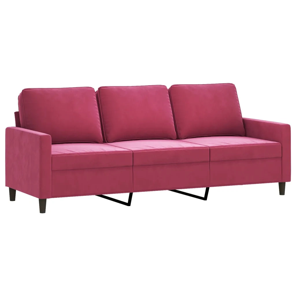 Set di Divani 4 pz con Cuscini Rosso Vino in Velluto 3201490